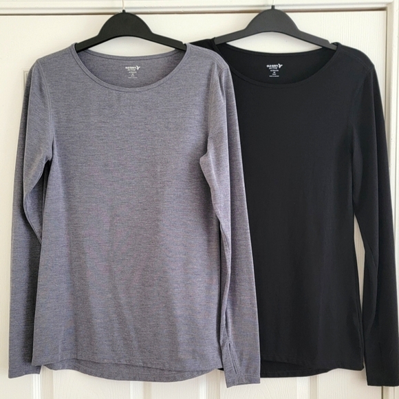 2 Active Long Sleeve Tops - Black and Gray, Size XS - Picture 2 of 7